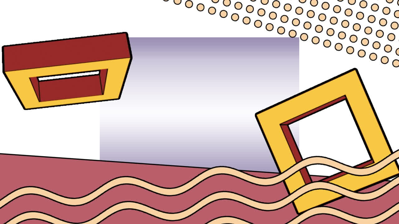 animación de gráficos geométricos en movimiento coloridos sobre fondo blanco