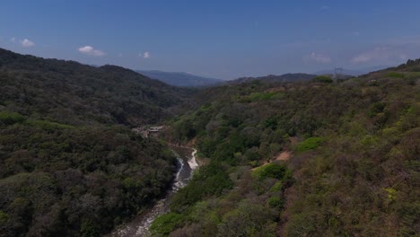 aerial drone tropical forest river costa rica