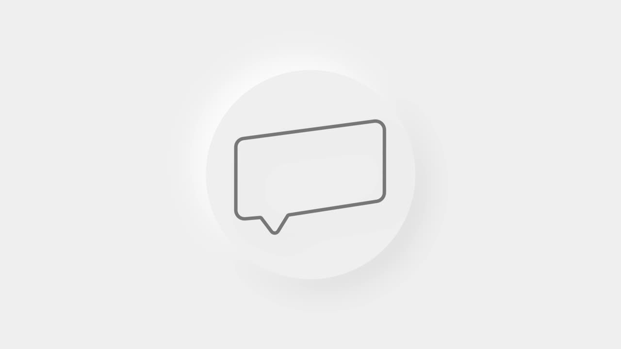 Chat, speech bubble 3d icon animation on white background. 4K