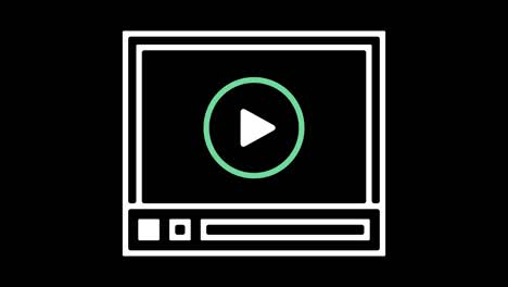 html video player line icon animation with alpha