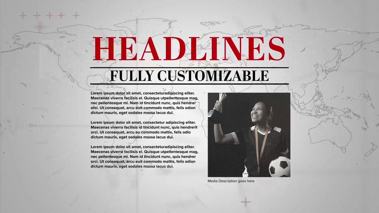 Dynamic News Headline Template with World Map Background