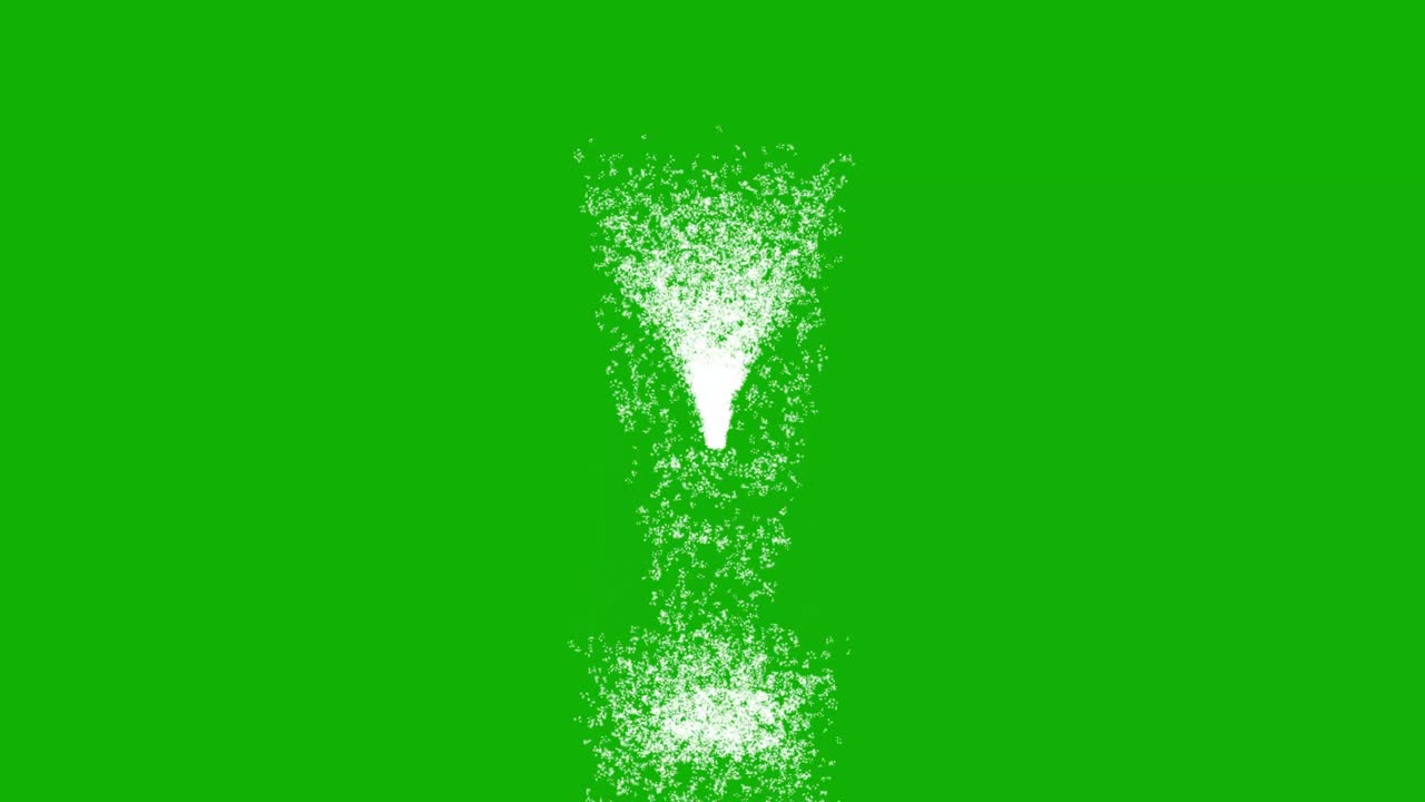 녹색 화면 배경으로 물 분수 모션 그래픽