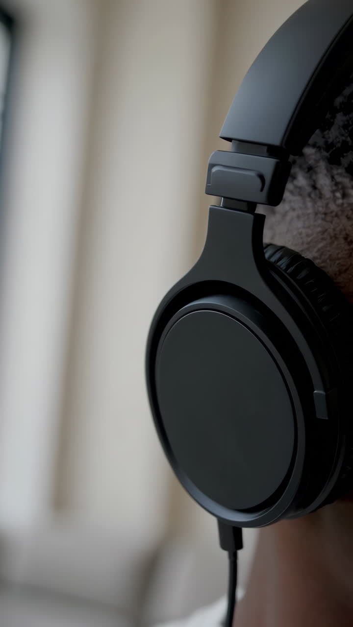 hombre escuchando música en un sofá