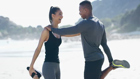 working out by the ocean