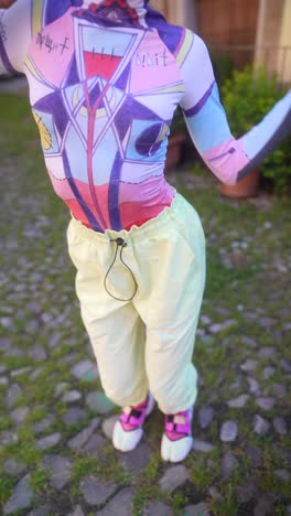 stylish teenager in anime-inspired outfit