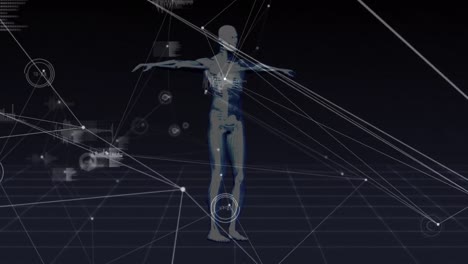 animation of data processing over skeleton