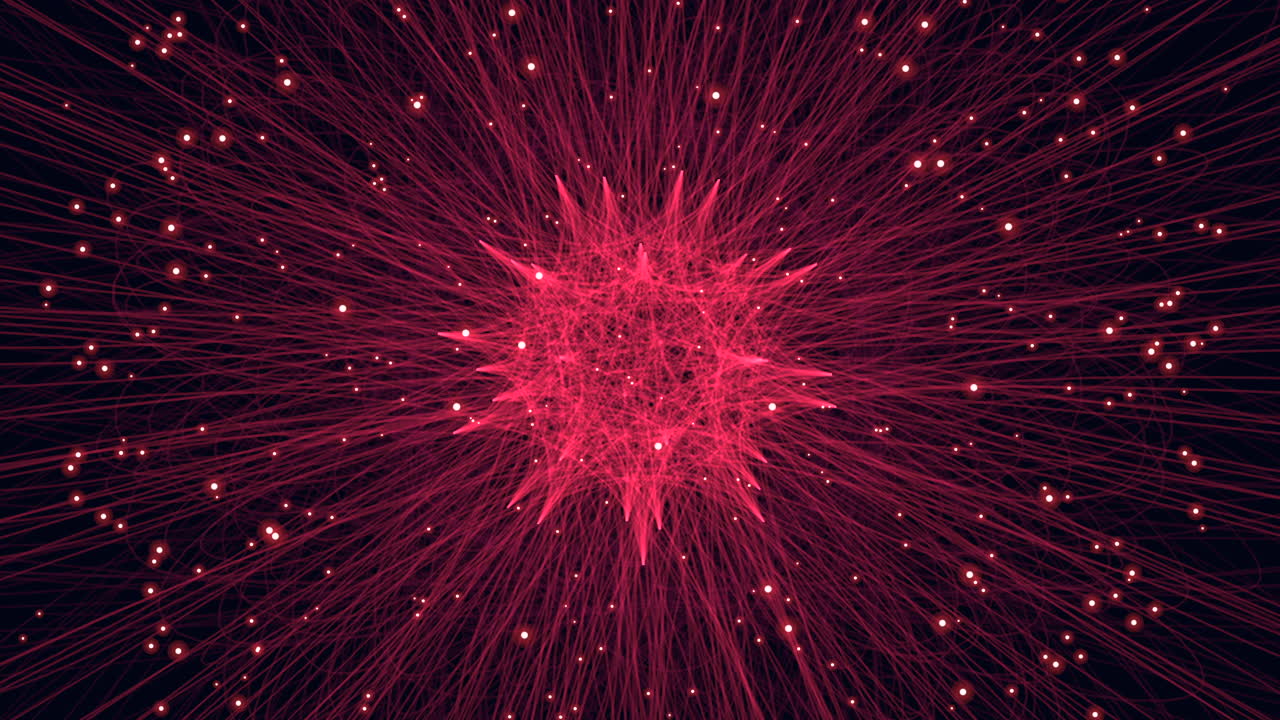 A glowing red circle emitting lines of light, suggestive of energy or power. The image encapsulates a dynamic and vibrant portrayal of a forceful essence