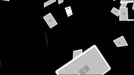 3D 4K Casino chips cards isolated Black Loop background.