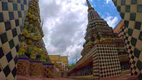 time lapse beautiful pagodas at wat pho temple , bangkok , thailand