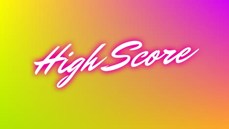 animation of high score text on colourful background