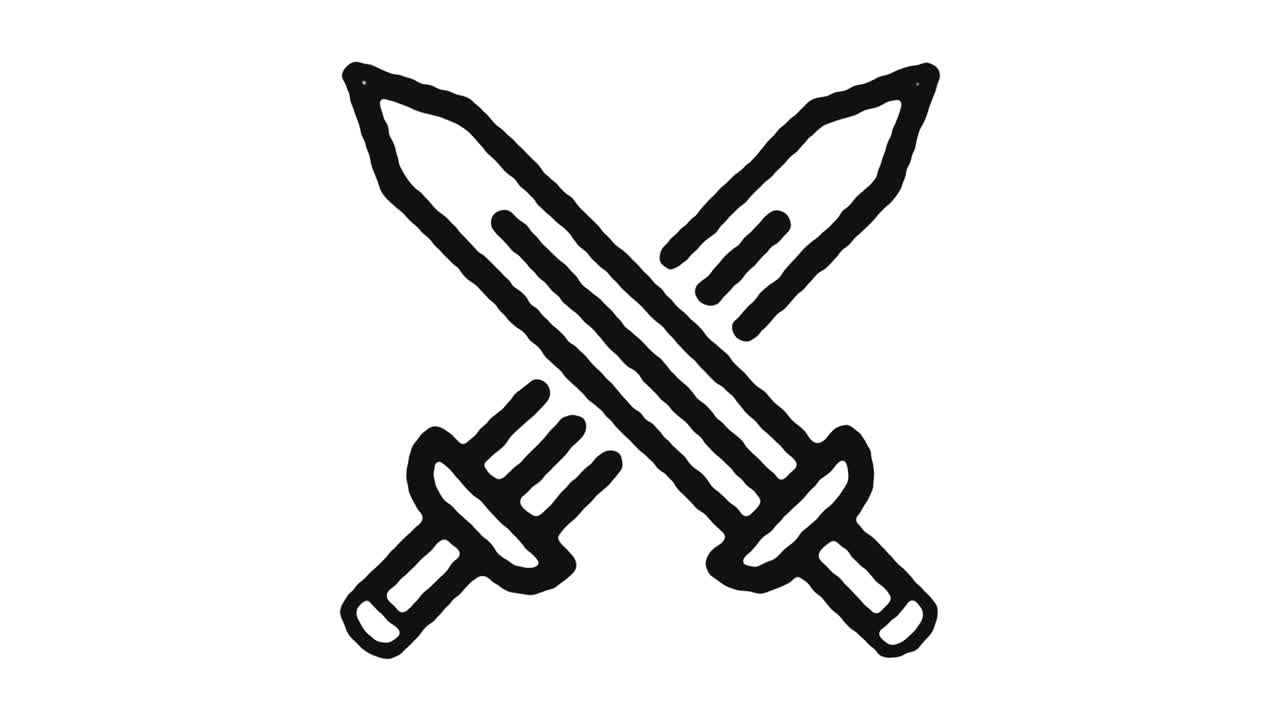 Combat Icon Animation Footage & Alpha Channel