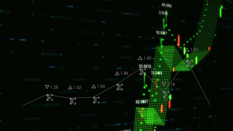 animación del procesamiento de datos financieros