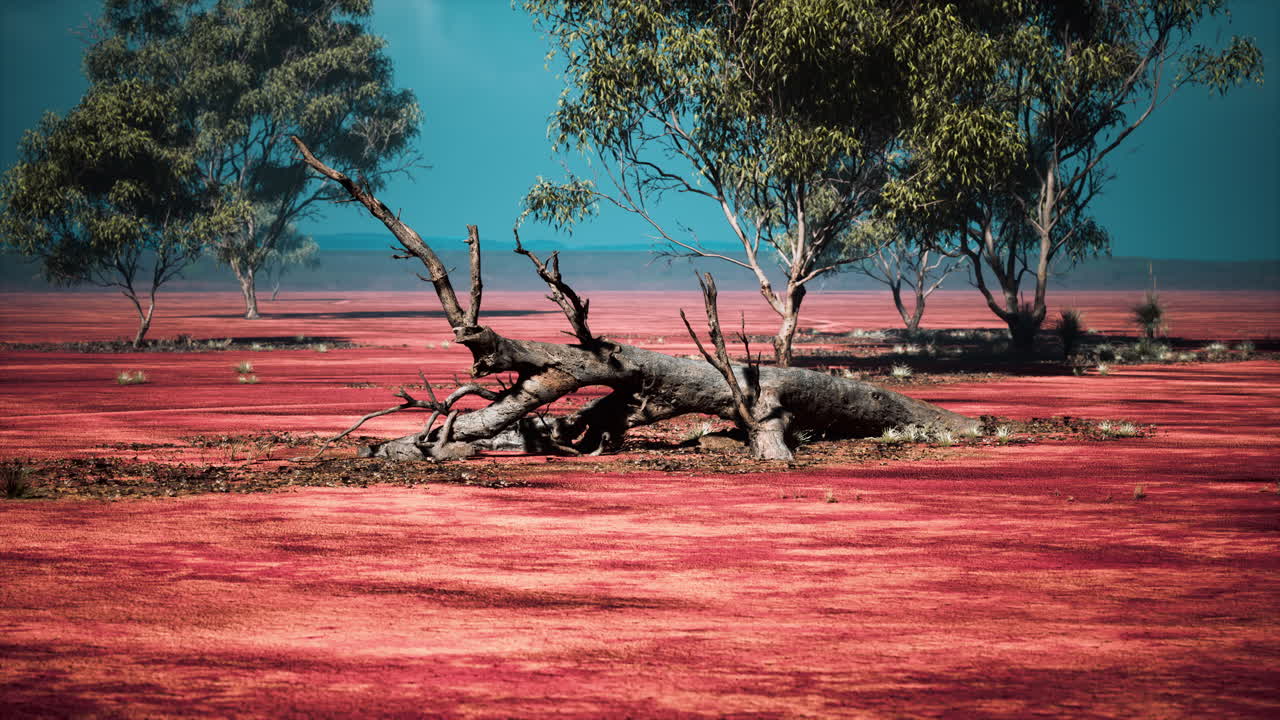 죽은 나무와 함께 외계인의 은 사막 풍경