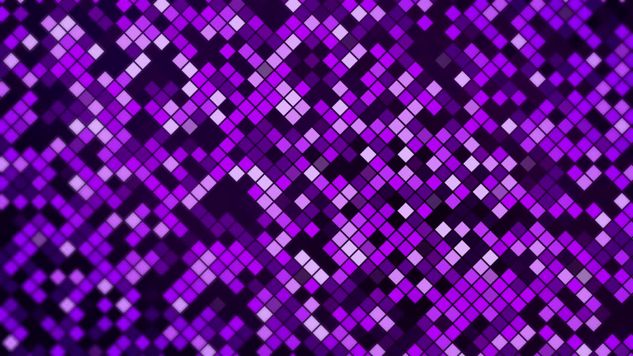 Abstract Purple Squares Flashing and Glowing Background