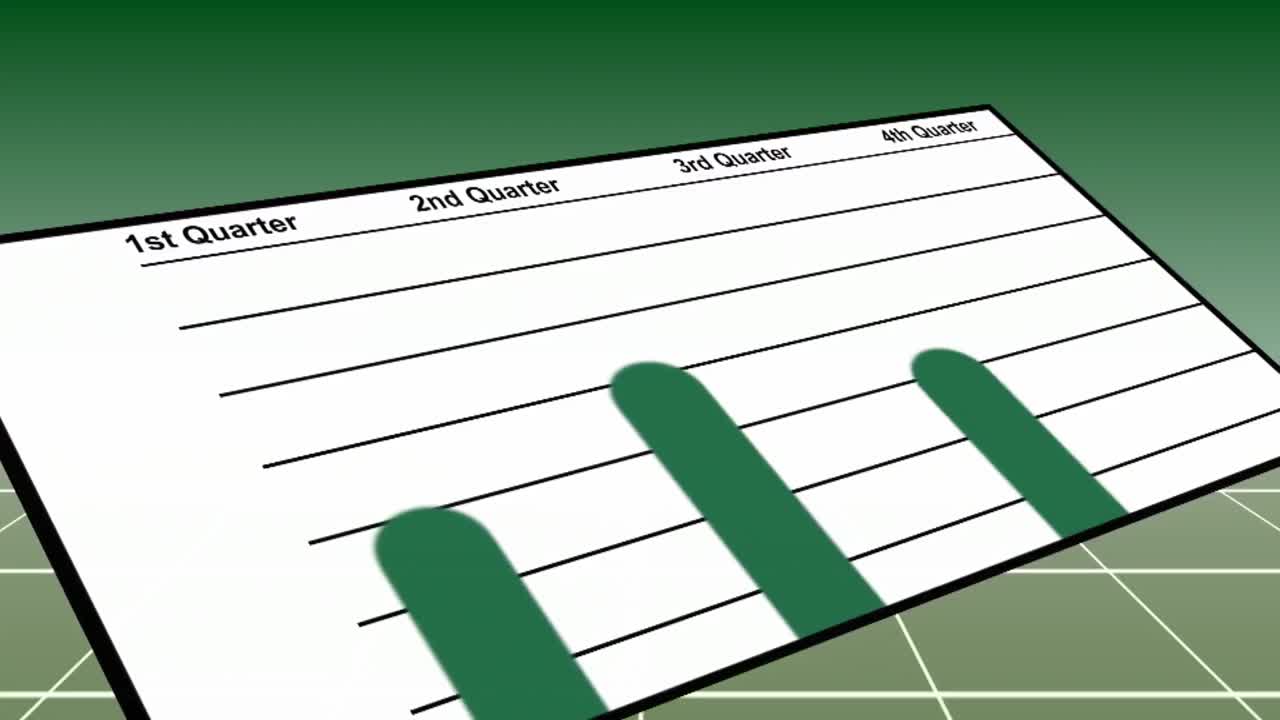 animación de las existencias de un gráfico empresarial