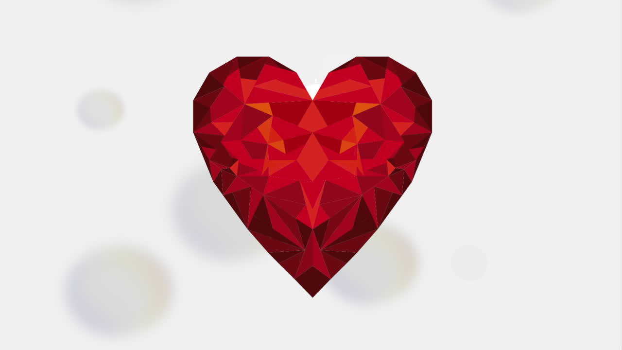 corazón rojo poligonal