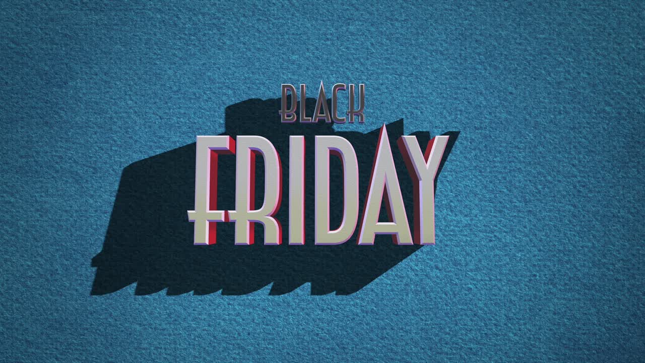 Retro Black Friday text on blue vintage texture in 80s style 1