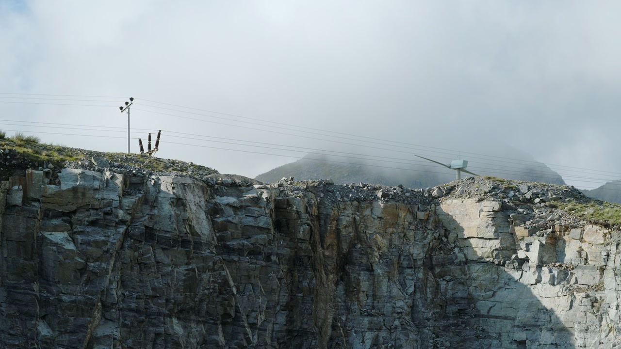 Static shot of a quarry wall on the Isle of Harris, part of the Outer Hebrides.