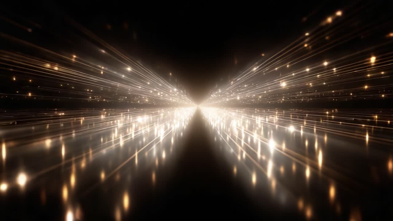 Captivating Journey Through Radiant Light: A Visual Exploration of Bright, Dynamic Energy Fields in Motion, Leading to a Dazzling Center of Focus and Infinity