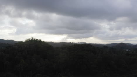 Aerial-footage-of-dramatic-cloud-formations-over-the-landscape-of-Cebu,-Philippines,-Asia,-Drone