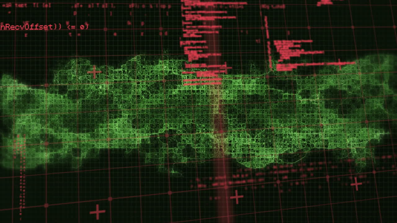 animación del procesamiento de datos sobre la cadena de adn