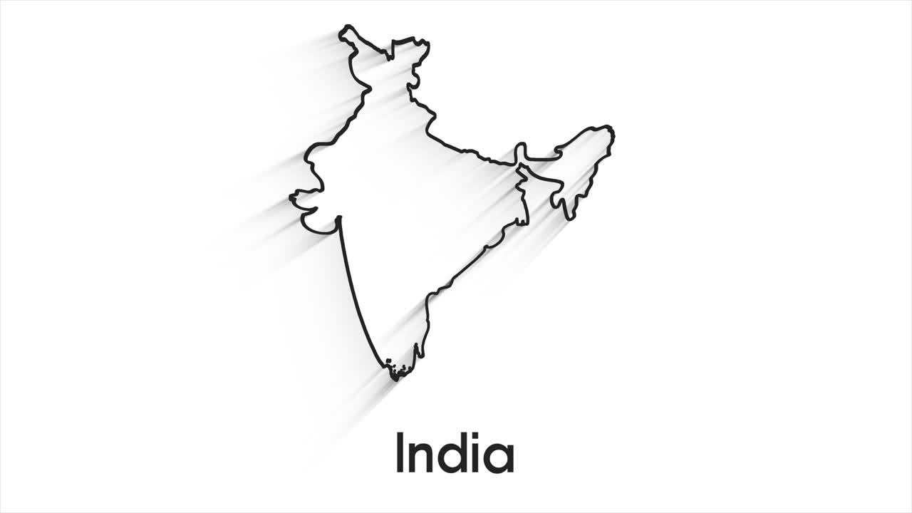 mapa de la india mostrando introducción por regiones 4k animación mapa de la india introducción fondo con países que aparecen y se desvanecen uno por uno y movimiento de la cámara