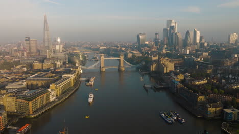 london skyline aerial view at sunrise