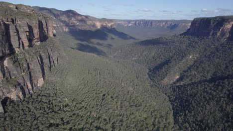 walls lookout and dense forest in blue mountains national park, australia