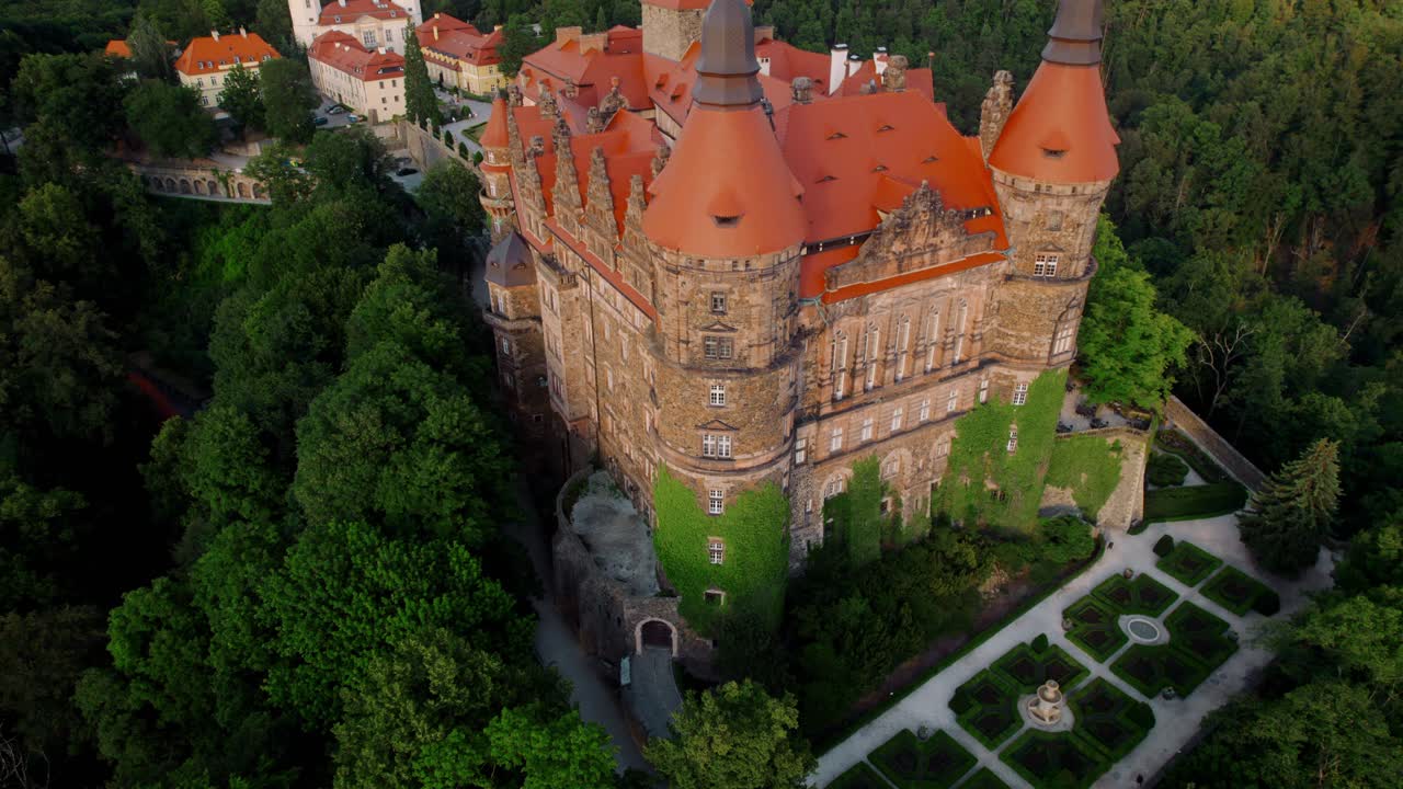 Aerial View of a Majestic European Castle