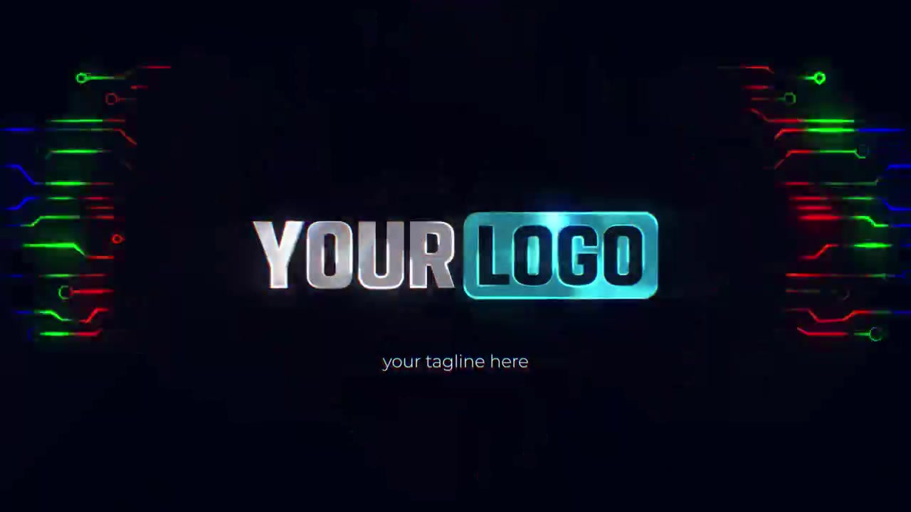 Futuristisk Neon Glitch Logoanimation