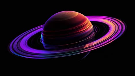 colorful abstract planet with rings