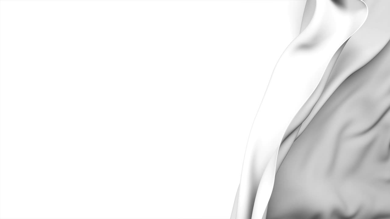 tela blanca alejándose agitando y abriendo el fondo. transición de tela abstracta animación 3d con pantalla verde máscara alfa.