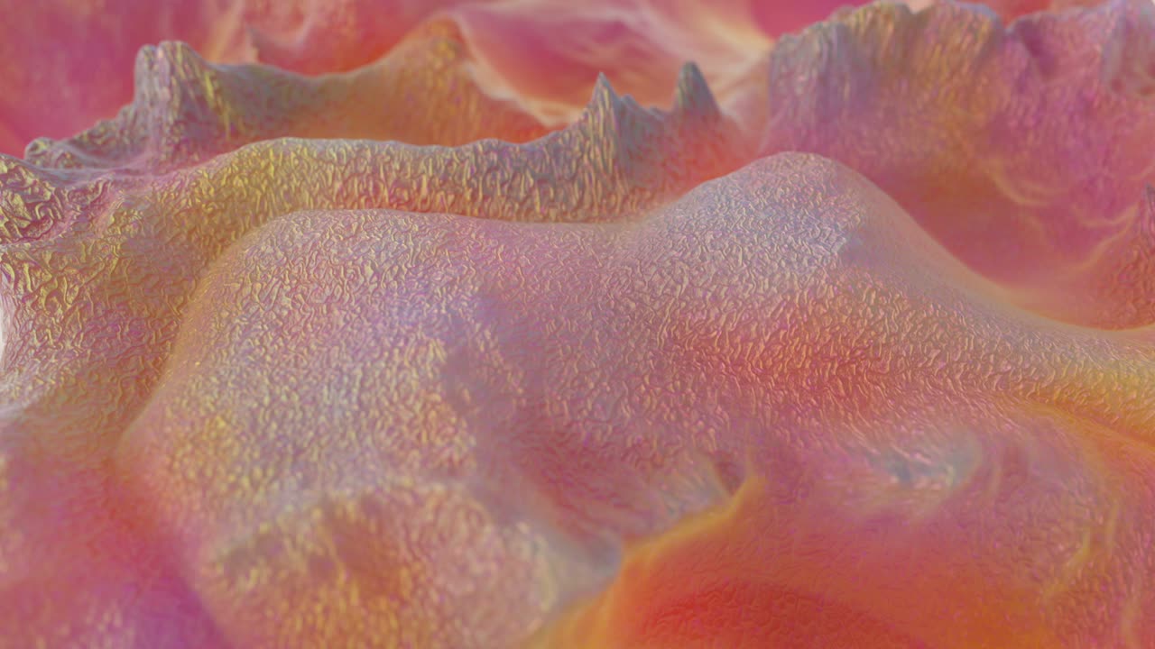 turbulencia forma ondulada con colores suaves 3d render animado de bucle sin costuras