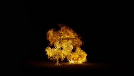 big fire explosion ground sparks-120fps-from the bottom of the screen, black background, transparent overlay with alpha matte, ​​big explosion effect video inflamed debris falling to ignition place