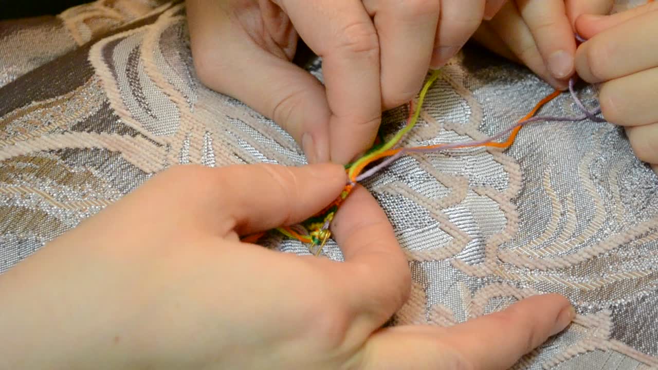 Bracelet of manual work from threads