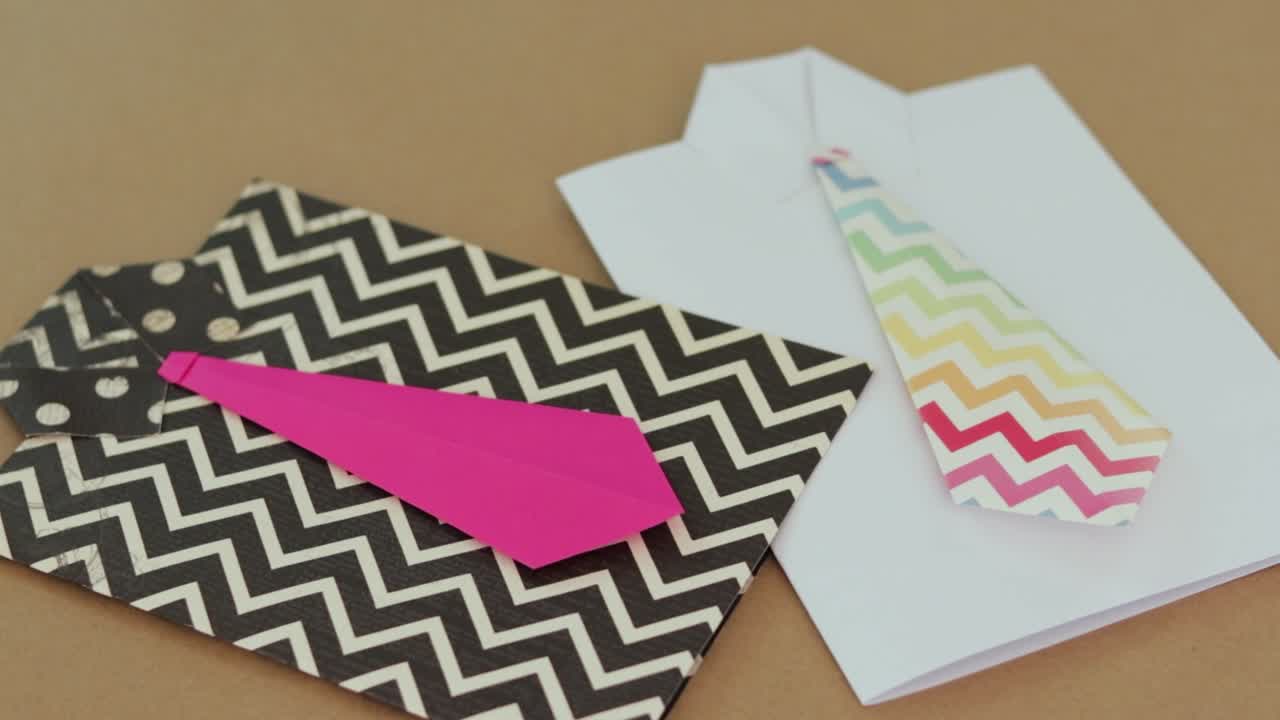 Self made paper greeting cards for fathers day in shape of shirts with ties