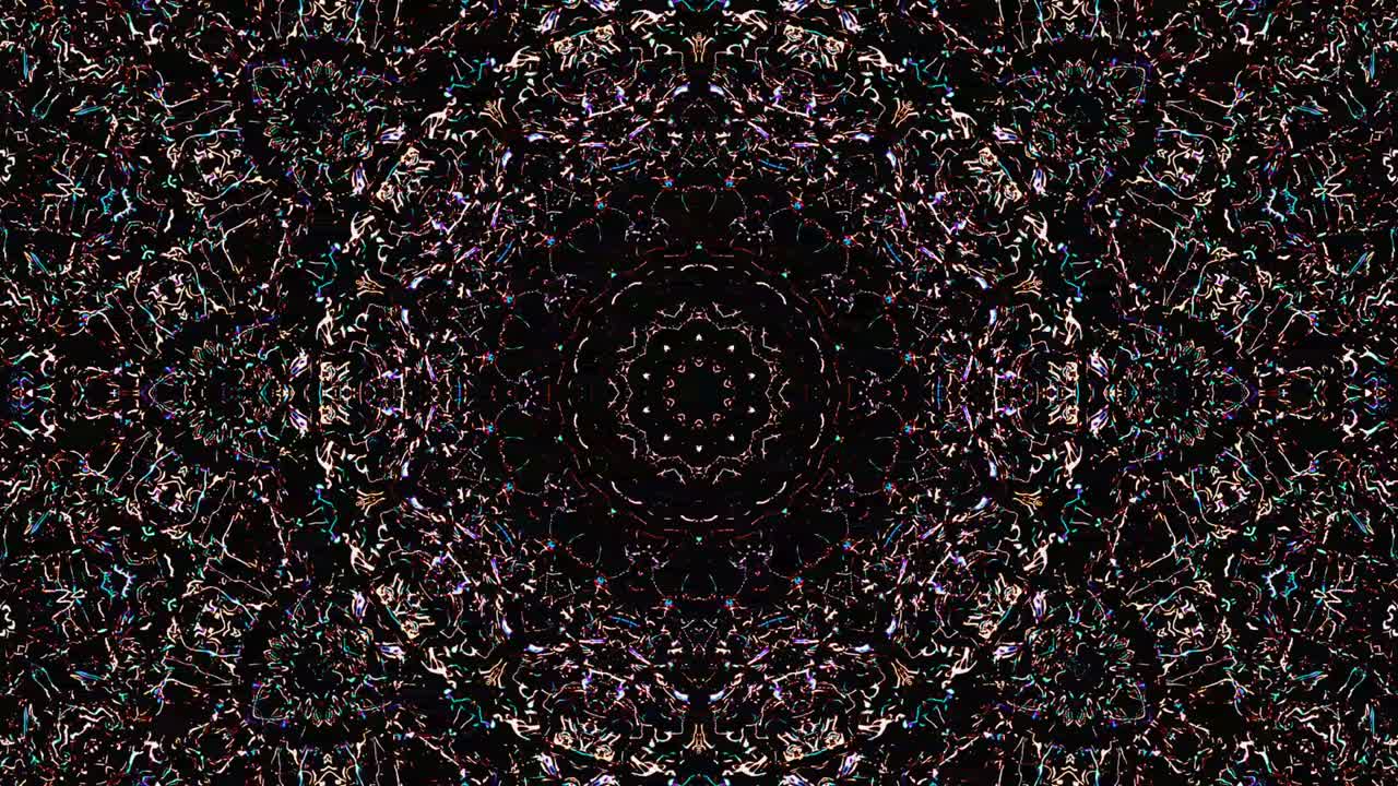 líneas abstractas forma de círculo que forman puntos de luces intermitentes de colores brillantes, fondo negro