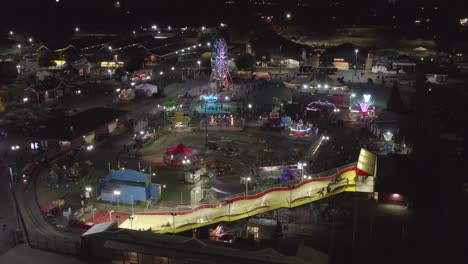 Aerial-View-Of-The-Giant-Slide-At-The-Washington-State-Fair-In-Puyallup,-Washington,-USA