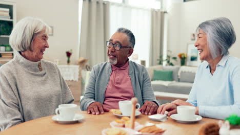 Personas-Mayores,-Amigos-Y-Bebiendo-Té