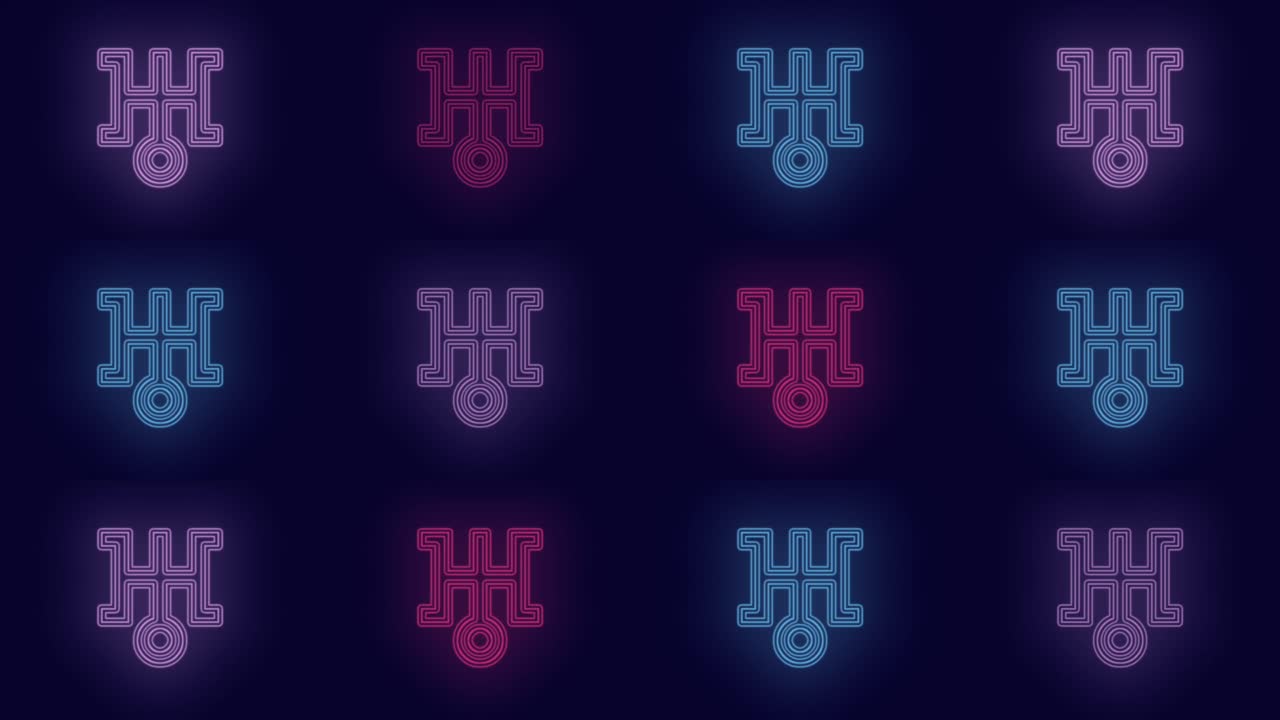 patrón de letrero japonés de neón pulsante con luz led en estilo casino