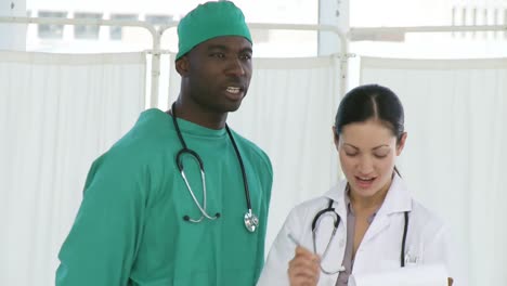 surgeon with a nurse