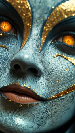 stunning face painting highlights intricate design and vibrant colors