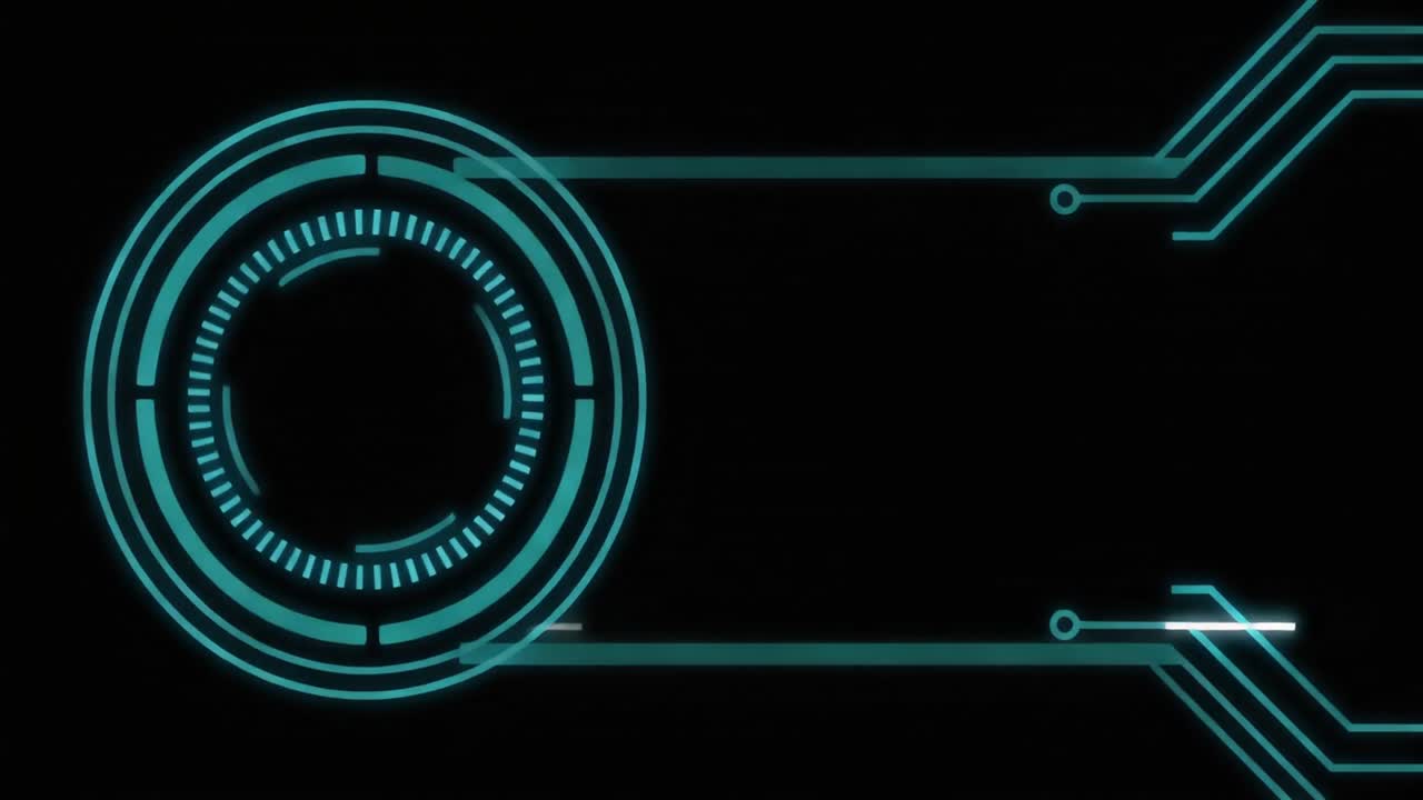 Abstract Futuristic Technology Interface with Glowing Blue Graphics