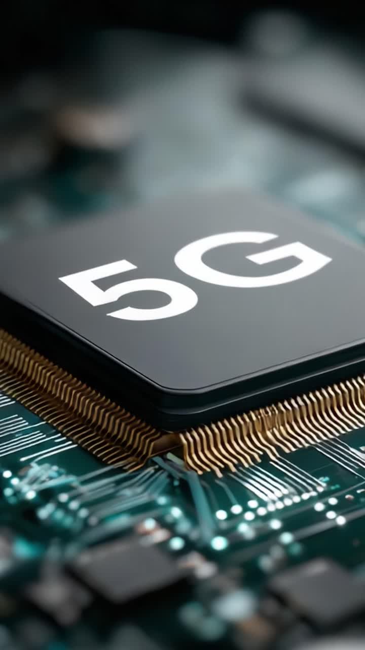 Esplorando la prossima generazione di connettività: uno sguardo ravvicinato a un chipset 5G che mostra la tecnologia avanzata e la microelettronica nei moderni sistemi informatici