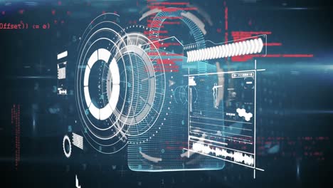 Animation of scope scanning over data processing on black backgorund