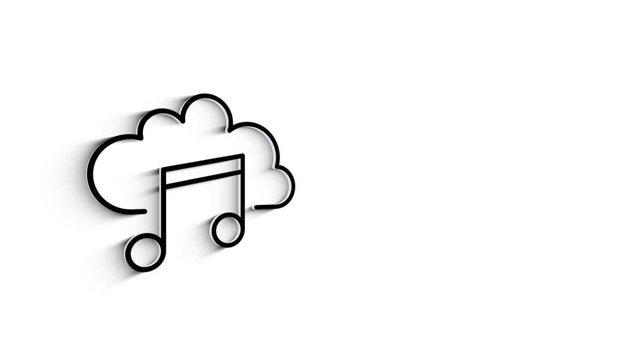 Social media 3D shadow icon design isolated on white background. Outline web icon. Motion graphics.