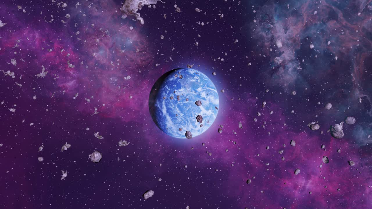 planeta alienígena en una nebulosa