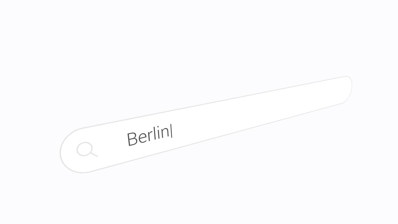 Indtastning af Berlin i webbrowserens søgemaskine - nærbillede