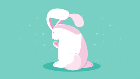 feliz tarjeta de pascua con un conejo lindo