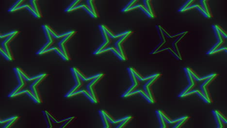 patrón de estrellas de neón con efecto de falla